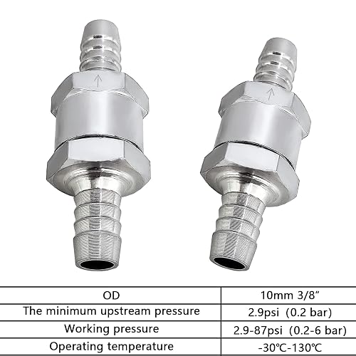 Universal 10mm Non-Return Valve For Petrol Or Diesel Fuel Lines - Maintenance Part