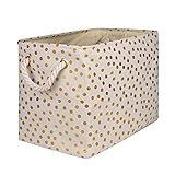 DII Polyester Storage Bin, Gold Metallic Collection