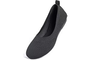 Frank Mully Women’s Ballet Flat Shoes Knit Dress Shoes Round Toe Slip On Ballerina Walking Flats Shoes for Woman Low Wedge Comfort Soft