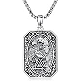 PELOVNY Viking Raven Necklace 925 Sterling Silver Crow Valknut Pendant Necklace Norse Viking Jewelry Gifts for Men