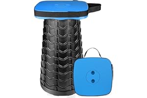 Outward Gear Upgraded Collapsible Stool Heavy Duty 550lbs Load Capacity Portable Foldable Sturdy Telescopic Stool for Camping Travel Hiking (Blue)