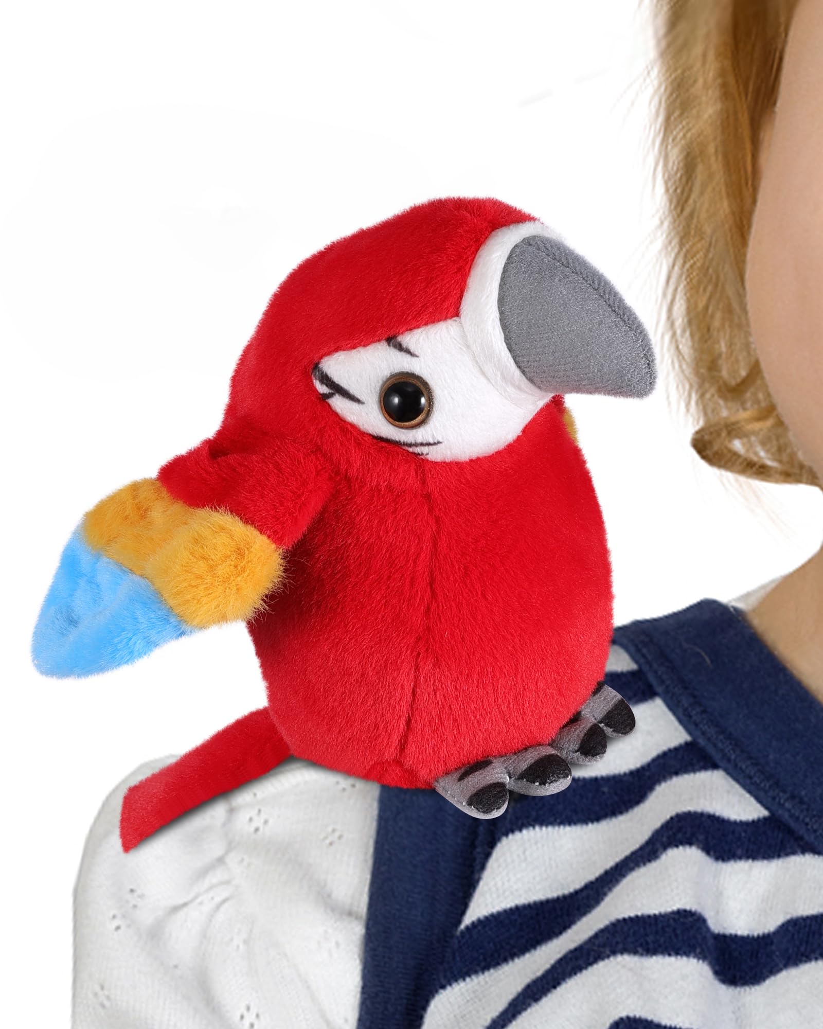 Photo 1 of Roicaholy Shoulder Plush Parrot Magnet, Magnetic Shoulder Parrot, Bird Stuffed Animal Pirate Costume Accessories Cosplay Prop for Halloween