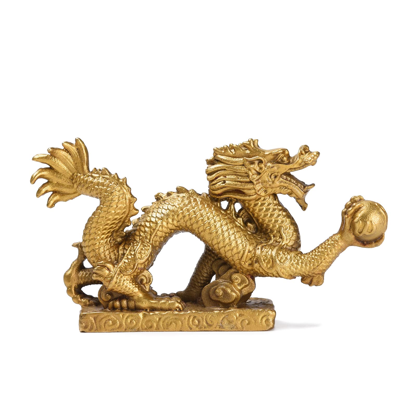 BRABUD Handmade Magical and Noble Brass Azure Dragon Figurine Home Decoration