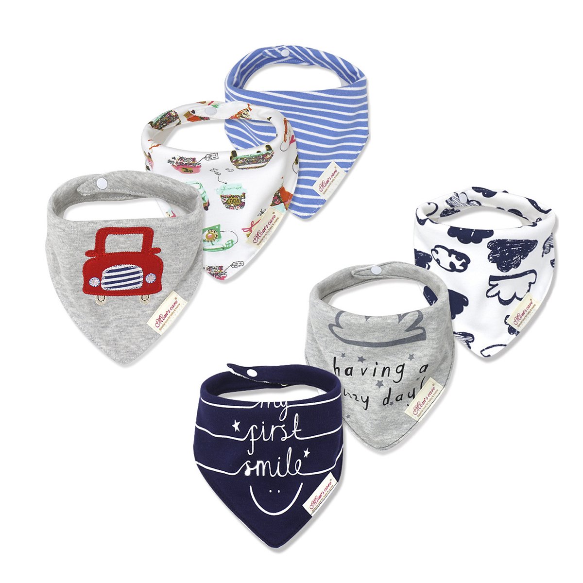 Matimati Bavaglini Bandana A Doppio Strato 100% Cotone – Assorbenti E Morbidi Per Dentizione – Set Da 5 Pezzi Unisex