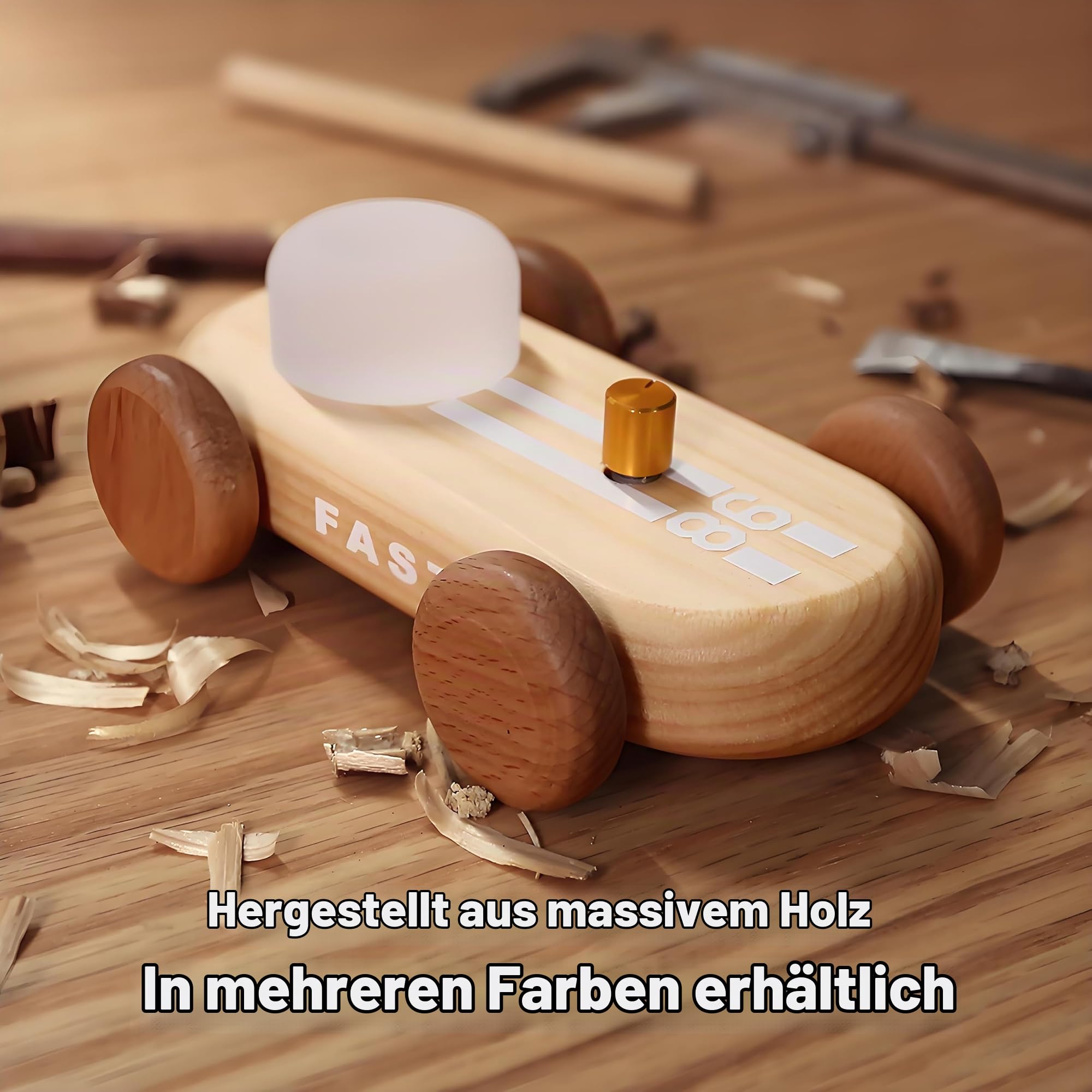 ACMHNC Rennwagen Nachtlicht LED Holz, Laufzeit Bis Zu 30H 4