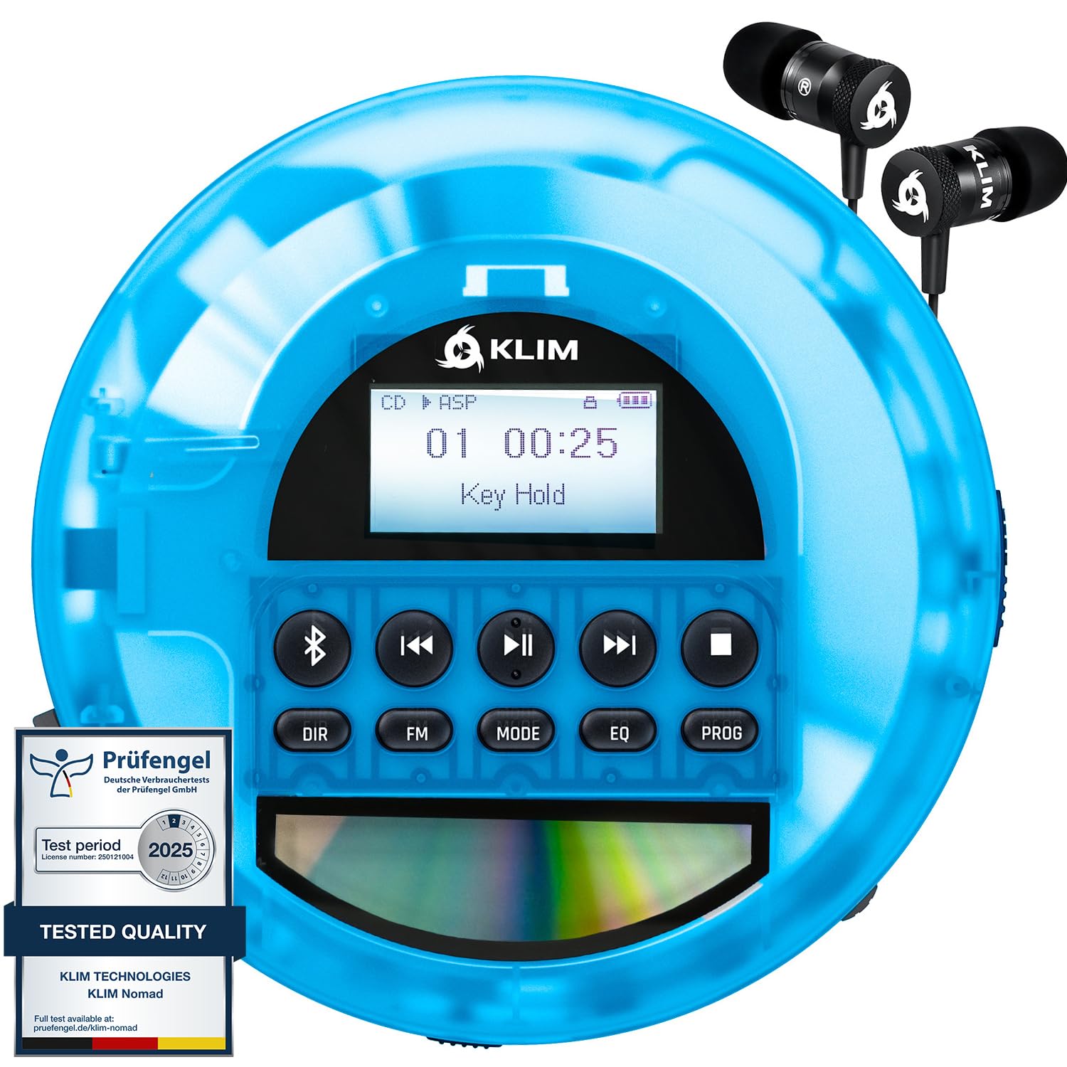 KLIM Nomad Transparent Blue - Portable CD Player Walkman | eBay