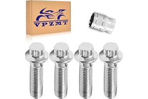 VPZMT Front Brake Caliper Bolts, M10x1.5 Metric Bolt for 2004-2024 Harley Sportster 883 1200XL 48 72, Softail Dyna Touring Road Glide Road King Street Electra All Models, Includ Installation Tools (4)
