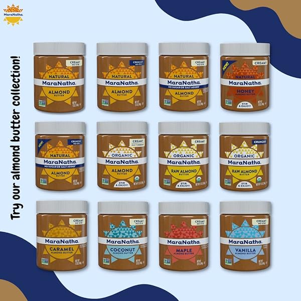 MARANATHA CREAMY ROASTED VANILLA ALMOND BUTTER, NO STIR, 12 OUNCE JAR