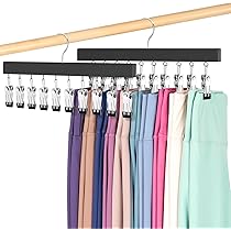 2-Pack Hanging Closet Organizer With 15 Clips – Space-Saving Storage For Leggings, Pants, Shorts & More - View #6