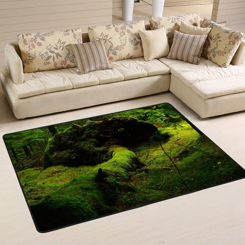 Kuizee Area Rug ﻿Forest Green Moss Wet Rectangle Oversize