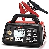TowerTop Smart Car Battery Charger: 10A Battery Chargers 6V/12V Boat Battery Chargers with Auto Repair, Desulfator, Maintainer, Winter Mode, Suitable for AGM, Lithium (LiFePO4), Deep-Cycle Batteries