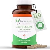 Return Healthy Cryptolepis Concentrate, Immune Support with Cryptolepis Sanguinolenta for Immunity Boost, Concentrated Herbal Supplements, Antioxidant &amp; Health Supplement, 120 Capsules
