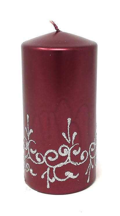 Decorative And Ornamental Pillar Candle With Ornate Baroque