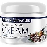 Silver Miracles Colloidal Silver Cream - 4oz - Colloidal Silver Skin Healing Cream - Sooths, Cools, and Promotes Healing of B