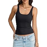 EasyGala Womens Padded Tank Top Cotton Ribbed Built in Bra Scoop Neck Camisole Top Fitted Sleeveless Basic T Shirts 2026