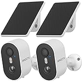 ARCCTV Security Camera Wireless Outdoor, 4MP Recharge Battery Powered WiFi Camera with Solar Panel, Motion Detection, Color Night Vision, 2-Way-Audio, 2.4G/5G Dual Band WiFi (2 Pack)