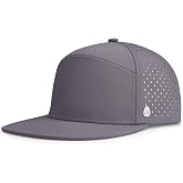 AOPREL Flat Brim Baseball Cap for Men Adjustable Water-Resistant Performance Hat with Breathable Laser Perforated