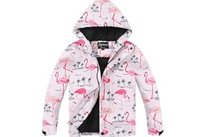 Spmor Boys Girls Waterproof Ski Jacket Hooded Snowboard Coat Windproof Winter Snow Outwear