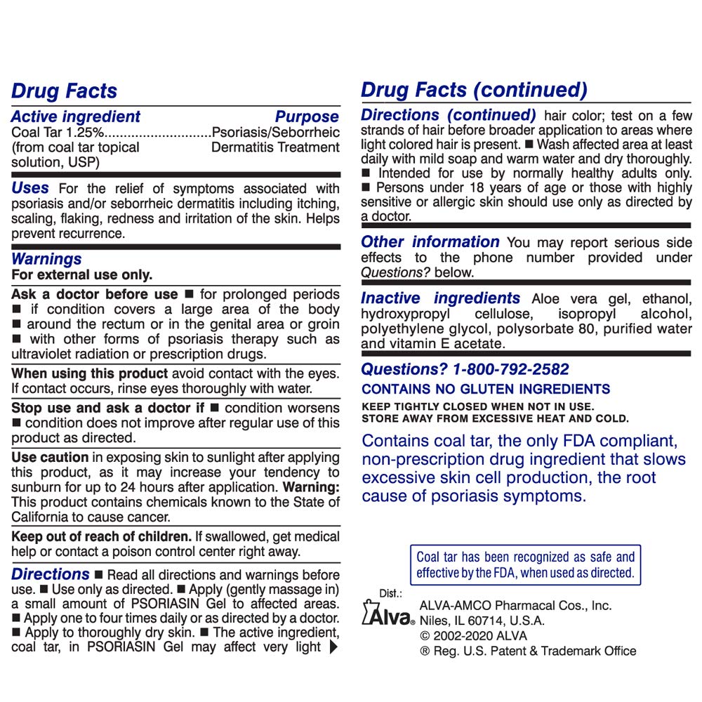 Psoriasin Daytime Relief Vanishing Gel - Stops Psoriasis Itching, Flaking, Redness - Twin Pack - Two 0.75oz Tubes (1.5oz Total)