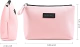 Maange Small Travel Cosmetic Bag Pink Waterproof PU Leather Portable Pouch view 5