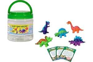 WONDERY KIDS Wow in The World Baby Dino Bucket | Soft and Squeezable | Kids Play Dinosaurs | Learning Through Play | Includes 5 Baby Dinosaur Toys and 3 Fun Fact Cards