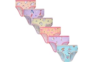 Little bety Girls Cute Printed Underwear Kids Cotton Comfort Panty Briefs Toddler Undies(Pack of 6) Multipack