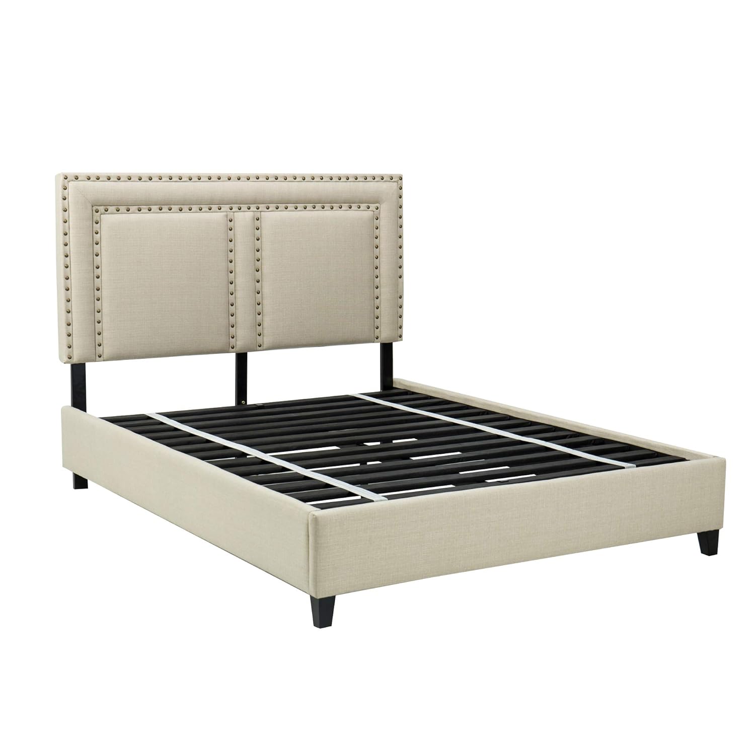 Amazon Com Homepop Holloway Upholstery Queen Size Platform