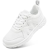 Stelle Girls Tennis Shoes Kids Sneakers with DIY Charms Lightweight Athletic Running Shoes with Non-Slip Sole for School Sports Gym and Casual