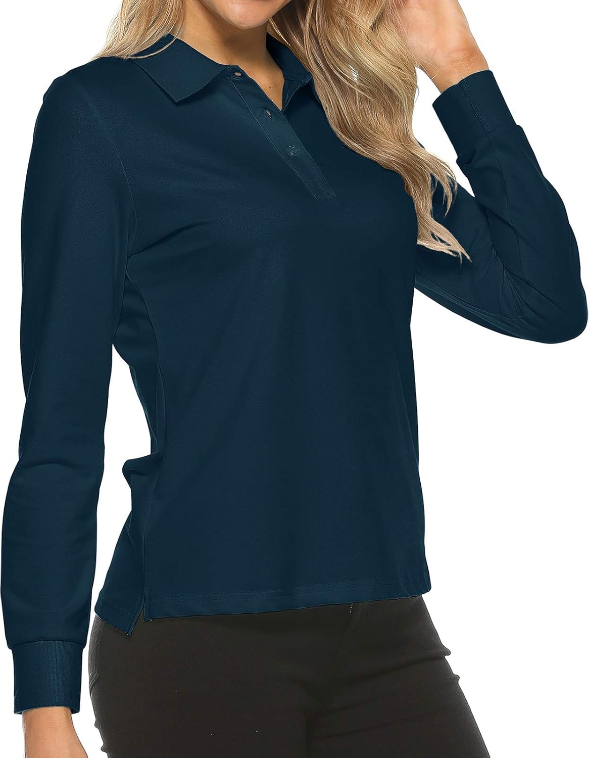 Women's Golf Polo Shirts Sports Athletic Shirts Tennis Tops Fitness Workout T-Shirt with Buttons: Clothing
