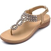 Littleplum Womens Sandals Comfort Arch Support Sandals Summer Walking Shoes Casual Ankle Elastic Flip Flops Shoes