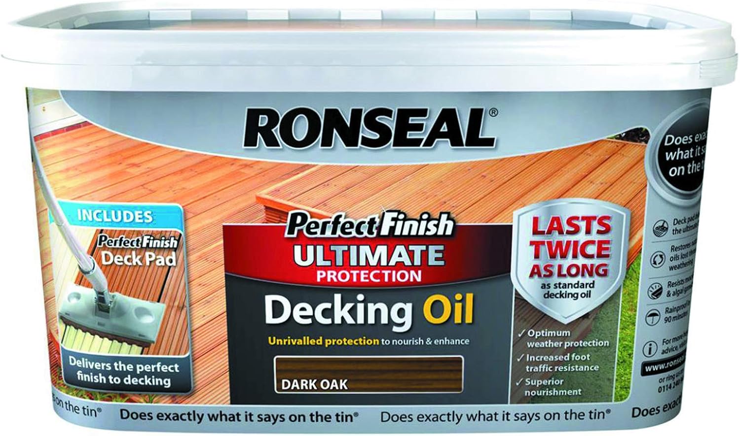 Ronseal Ultimate Protection Perfect Finish Decking Oil Dark Oak 2.5L