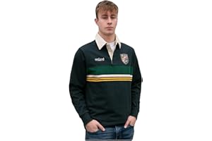 RETRO IRISH Men's Rugby Shirt with Contrast Chest Cut 'n' Sew Stripes and a Contrast Placket and Collar, 100% Cotton, Made in Ireland