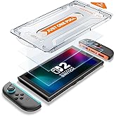 Ambison 2 Pack Screen Protector Designed for Nintendo Switch 2 (2025) 7.9 inch, [Auto-Alignment Kit & HD Clear], Touch Sensitive, 9H Hardness Tempered Glass, Scratch and Crack Resistant, Bubble Free
