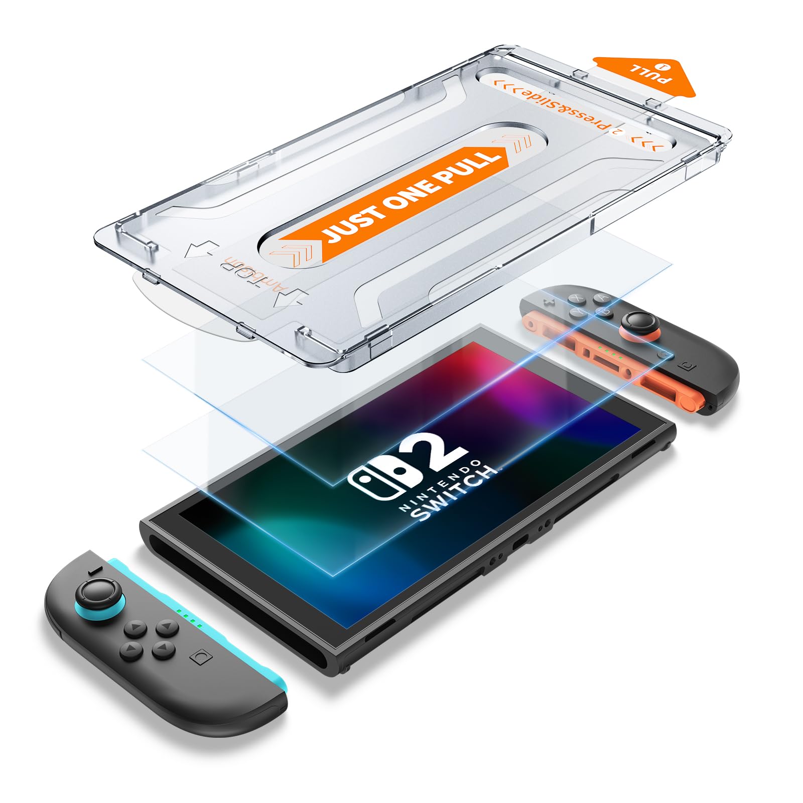 Photo 1 of Ambison 2 Pack Screen Protector Designed for Nintendo Switch 2 (2025) 7.9 inch, [Auto-Alignment Kit & HD Clear], Touch Sensitive, 9H Hardness Tempered Glass, Scratch and Crack Resistant, Bubble Free