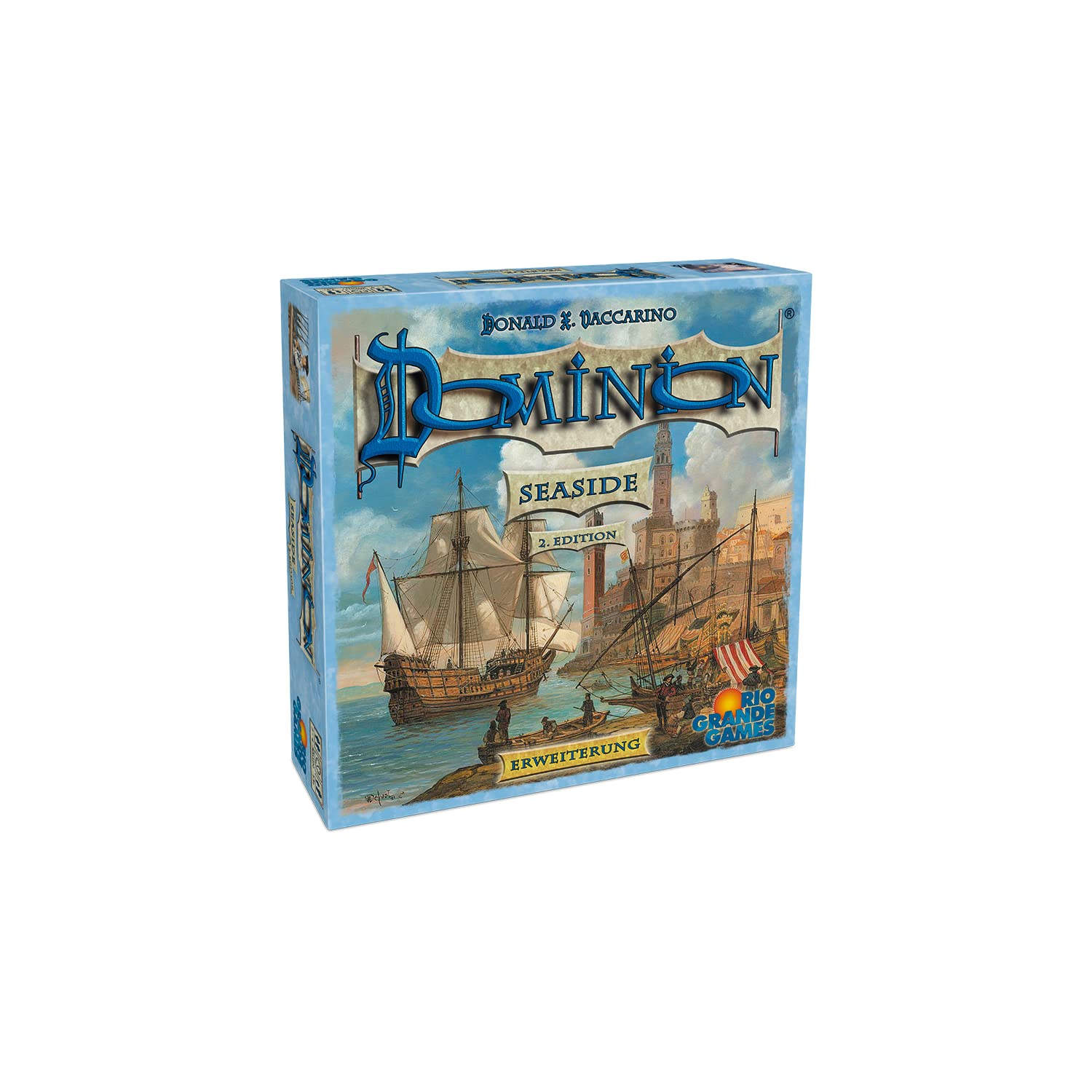 Rio Grande Games Dominion Expansion - Seaside 2nd Edition: Board Game Expansion - 300 Cards, 11 Dividers, 12 Game Trays, 1 Plastic Box Insert, Rule - For 2 to 4 Players Aged 13 and Up