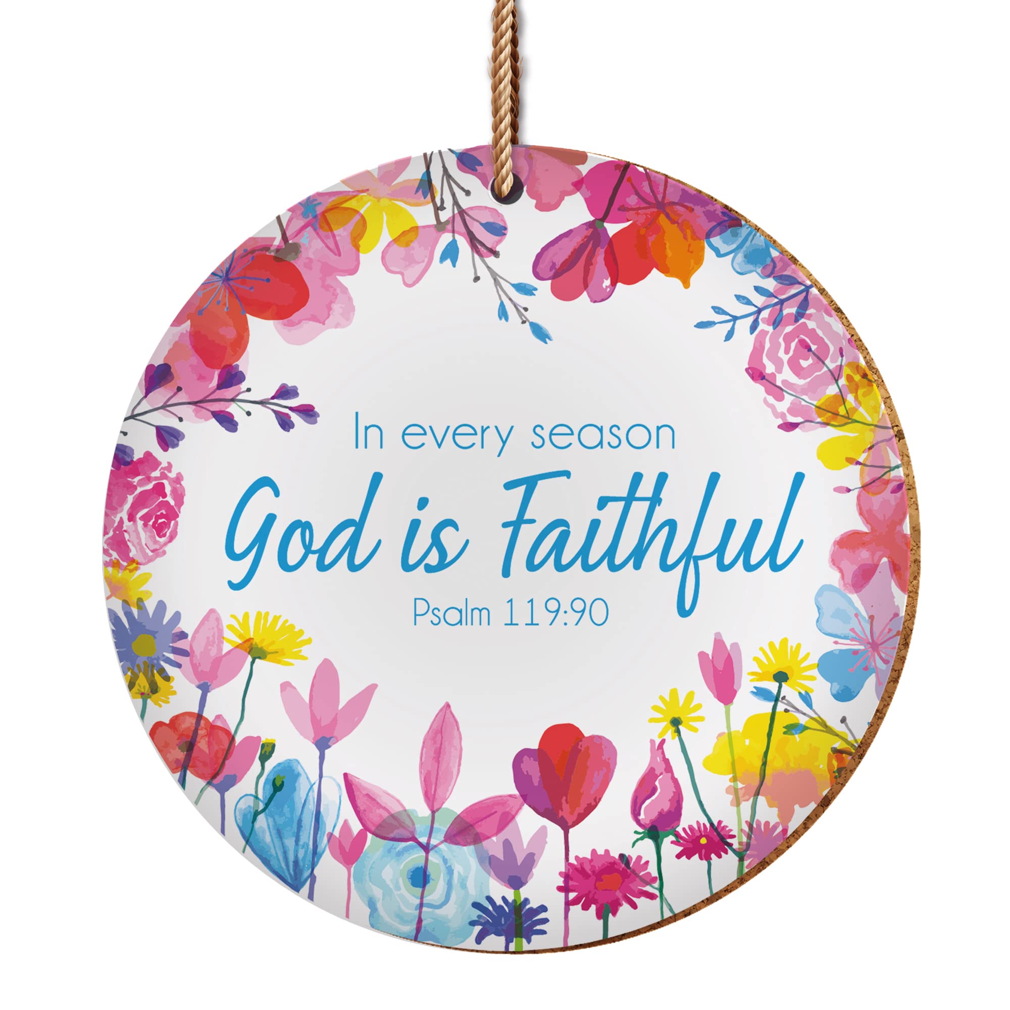 Christian Decorations - can be used as a ceramic hanging decoration or as a coaster. Beautiful Christian gifts for women or men, by Just Cards Direct (Faithful)