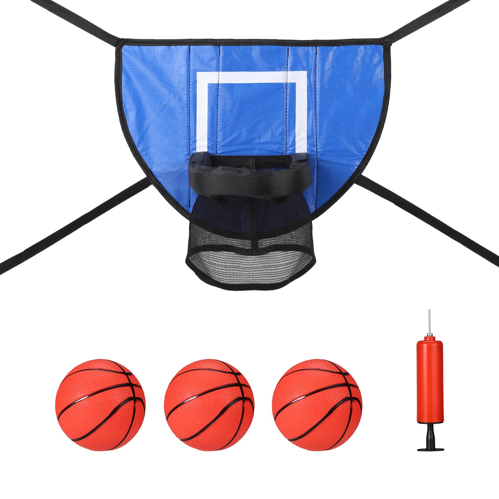 lasuroa Ensemble de Panier de Basket Trampoline, Panier de Basket pour Trampoline Étanche Panier de Basket pour Trampoline Doux pour les Amateurs de Basket-Ball de Tous Âges (Bleu)