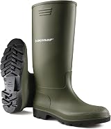 Dunlop Pricemastor Unisex Knee High Wellington Boots Green PVC Waterproof