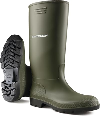 Dunlop Pricemastor Unisex Knee High Wellington Boots Green PVC Waterproof