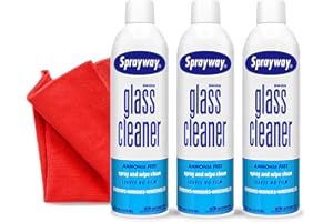 TRESIL 3 Pack Sprayway Glass Cleaner w/Microfiber Cleaning Cloth - Streak-Free Shine, Safe Formula, Multi Surface Glass, Door, Mirror & Window Cleaner Foam - 19 oz