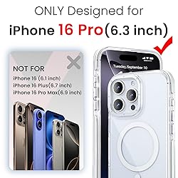 toushion 3 in 1 for iPhone 16 Pro Case Clear with