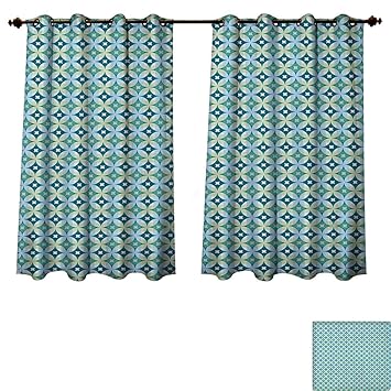 Mid Century Blackout Curtains Panels For Bedroom Vintage Diamond