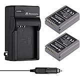 Powerextra 2 Pack Battery and Charger for Olympus BLN-1, BCN-1 and Olympus OM-D E-M1, Olympus Pen F, OM-D E-M5, Pen E-P5, OM-