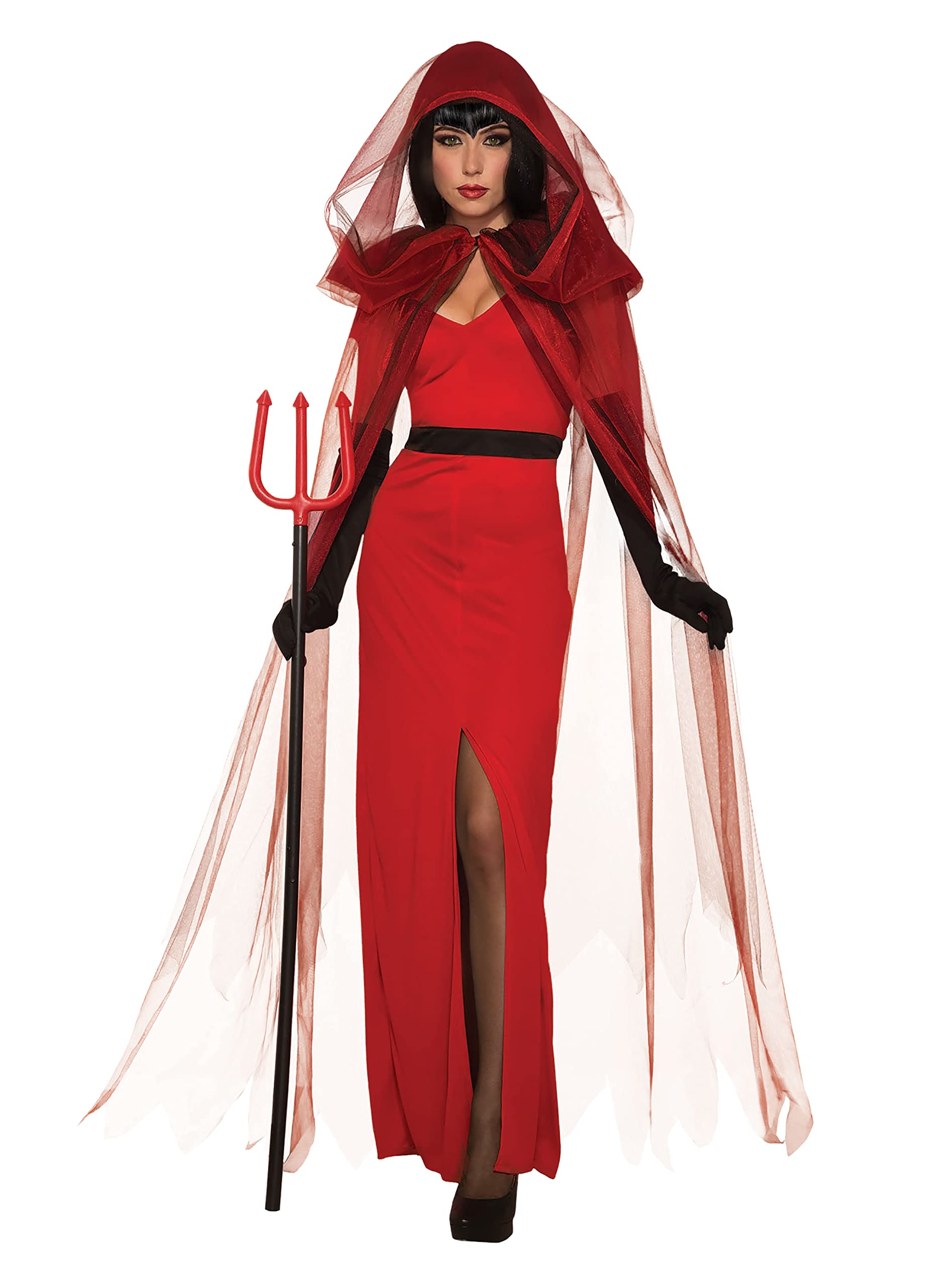 Bristol Novelty 301620L Crimson Demoness Costume Adult Fancy Dress, Women, Red, Large UK 16-18 Halloween