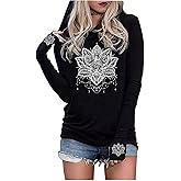 LANMERTREE Long Sleeve Gothic Hoodie for Women Live by The Sun Love by The Moon Hoodie Shirts Gothic Novelty Graphic T-Shirt