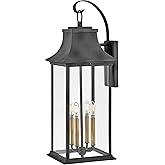 Hinkley Adair Large Wall Mount Lantern - 4-Light, Heritage Series, Aluminum - Aged Zinc with Heritage Brass Accents