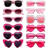 12 Mixed Style Sunglasses Classic Retro Party Favors Eyewear Costume Accessories Bulk Glasses for Unisex Adult