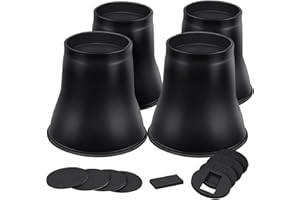 ANNKUT Bed Risers 6 Inch Heavy Duty, Round Furniture Risers for Bed Desk Table Sofa Couch，Bed Lifts Risers, Support up to 6000 Lbs(4 Pack Black)