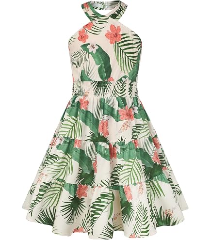 Srengjodk Children Hawaiian Outfits Hawaiian Toddler Girl Outfits Hawaii Kid Clothes Hawaii Dress Chic Big Girls Dresses Hawaii Dress Artist Design Clock Print 2-3t: Clothing, Shoes & Jewelry