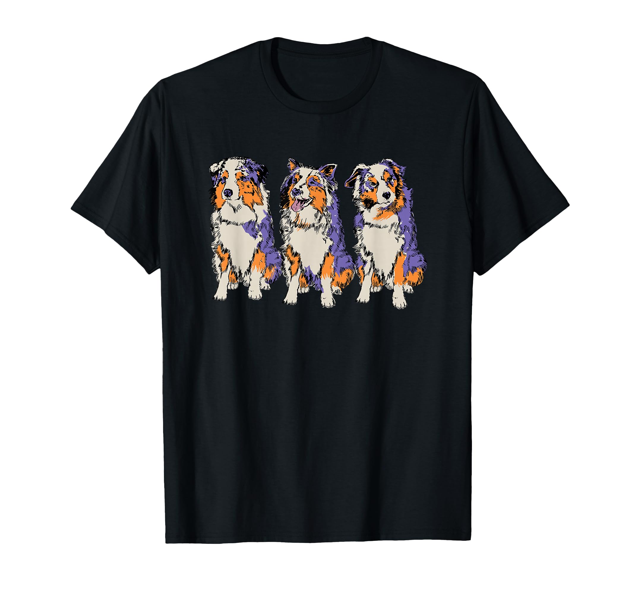 Hand Drawn Dog Australian Shepherd Pet T-Shirt